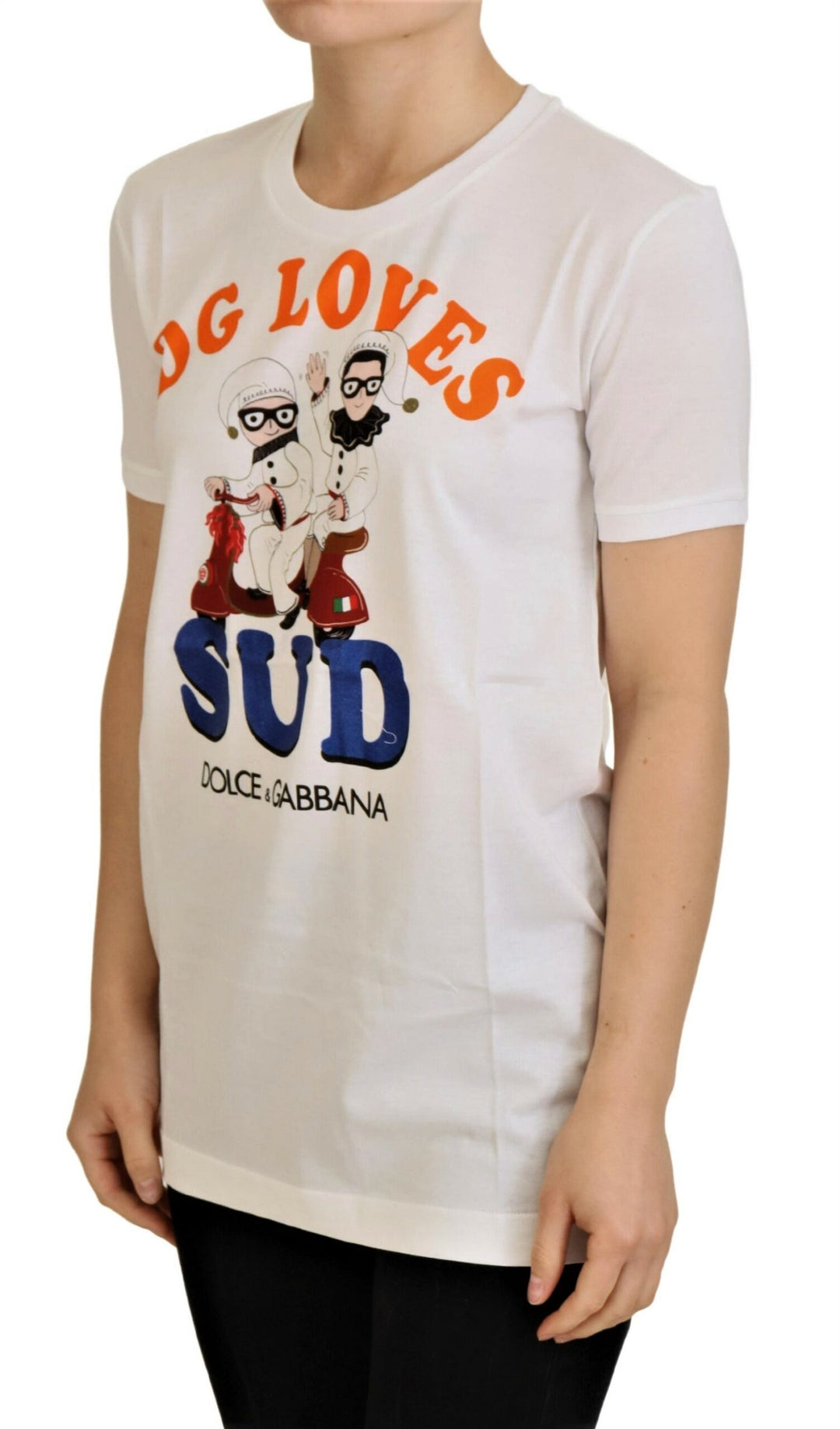 Dolce &amp; Gabbana White Cotton DG Loves SUD  T-shirt