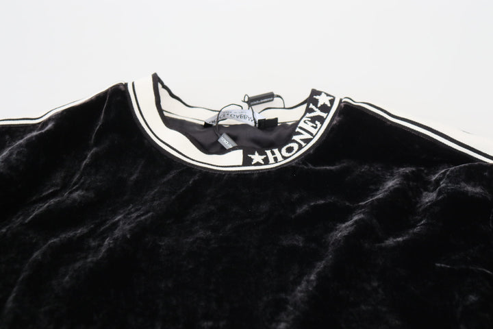 Suéter Dolce &amp;amp; Gabbana con detalles blancos y logo. Vestido Sensation.