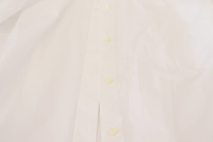Dolce & Gabbana White Cotton Collared Long Sleeves Formal Top