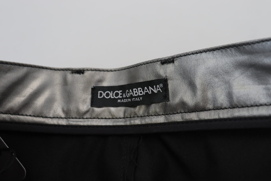 Pantalon skinny taille haute élégant Dolce &amp;amp; Gabbana en argent