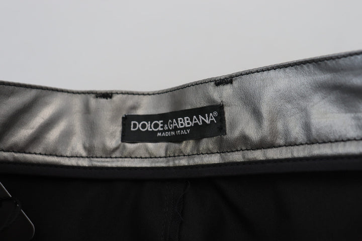 Pantalon skinny taille haute élégant Dolce &amp;amp; Gabbana en argent
