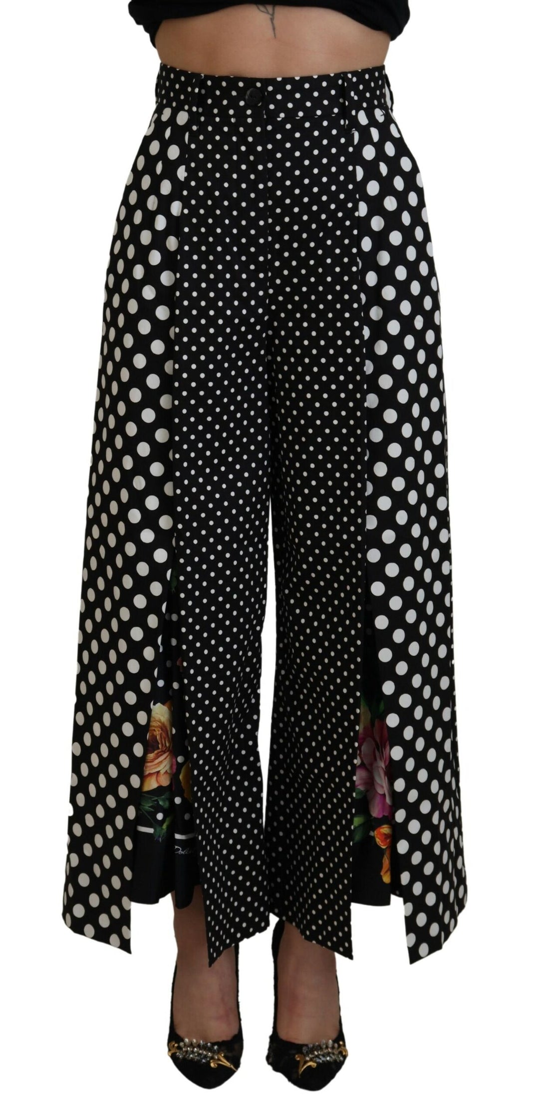 Dolce &amp; Gabbana Multicolor Polka Dots High Waist  Pants