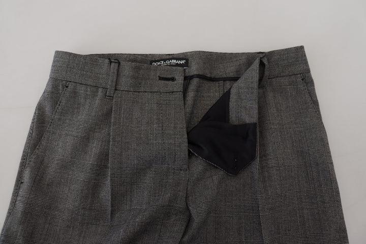 Dolce &amp; Gabbana Gray High Waist Women Wool Pants