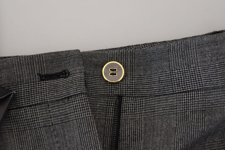 Dolce &amp; Gabbana Gray High Waist Women Wool Pants