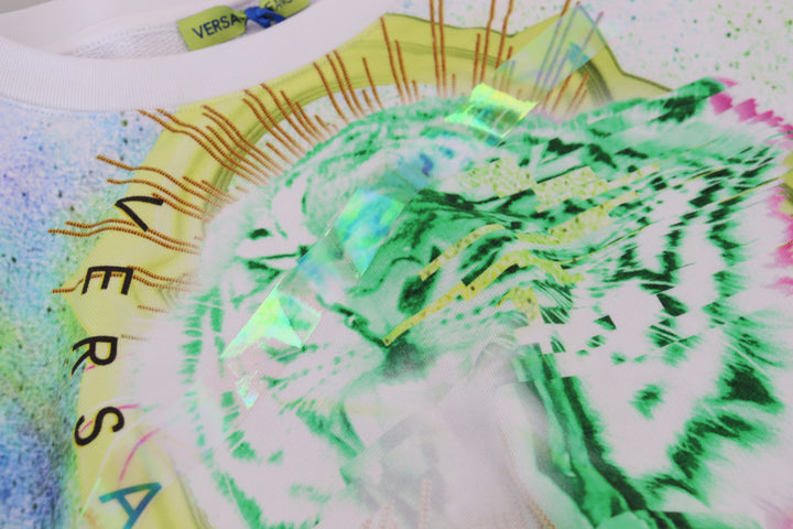 Suéter de vestir con gráfico blanco de Versace Jeans Lujo italiano