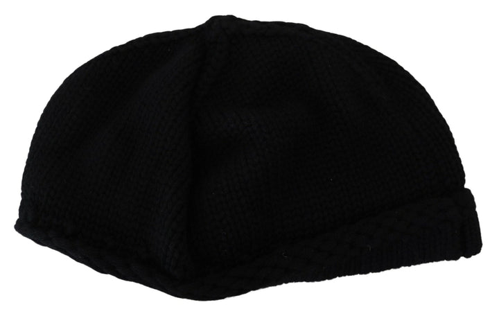 Dolce &amp; Gabbana Black Virgin Wool Women Winter Beanie Cap Hat