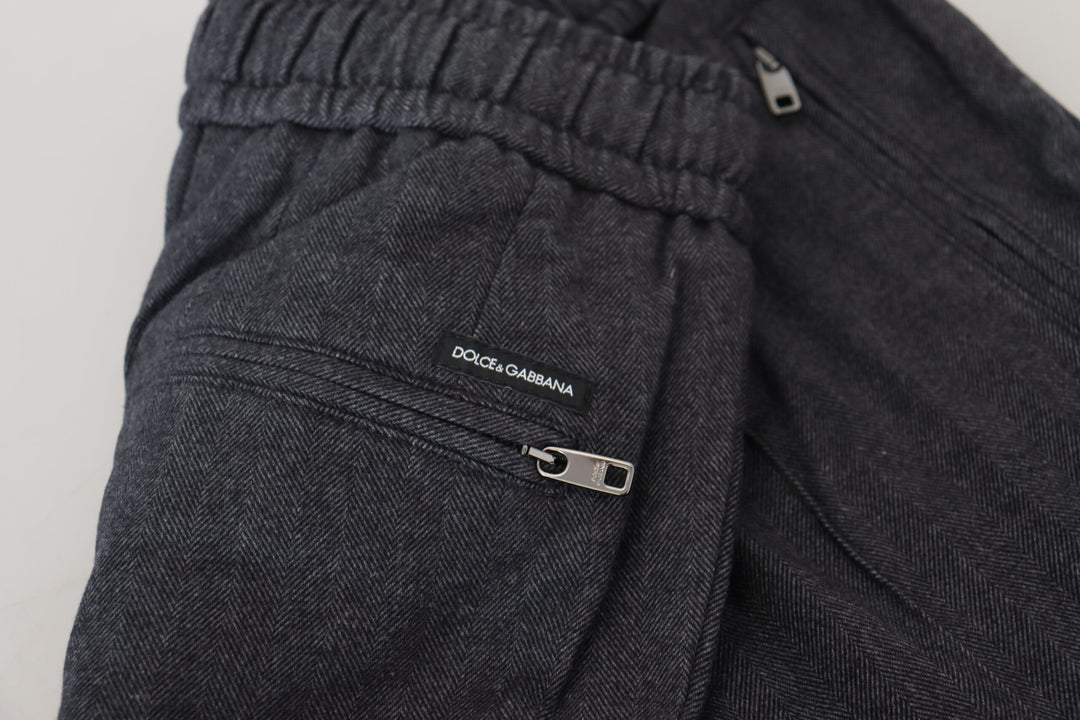 Dolce &amp; Gabbana Gray Cotton Jogger Men Pants