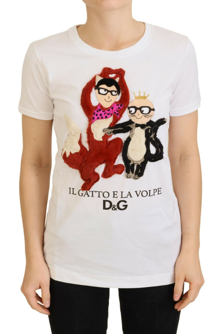 Dolce &amp; Gabbana T-shirt Top White Textured Short Sleeve