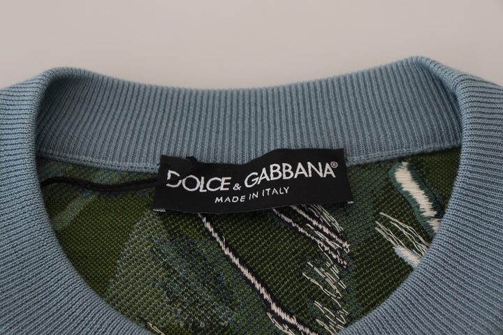 Dolce &amp; Gabbana Multicolor Jungle Wool Pullover Logo Sweater