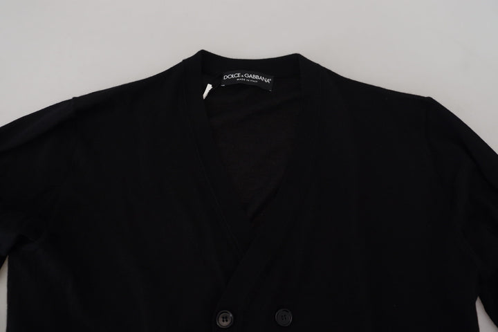 Dolce &amp; Gabbana Black Cashmere Button Down Cardigan Sweater
