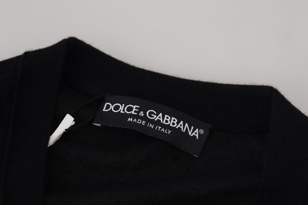 Dolce &amp; Gabbana Black Cashmere Button Down Cardigan Sweater