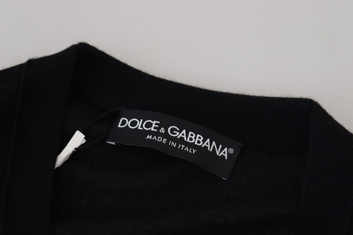 Dolce &amp; Gabbana Black Cashmere Button Down Cardigan Sweater