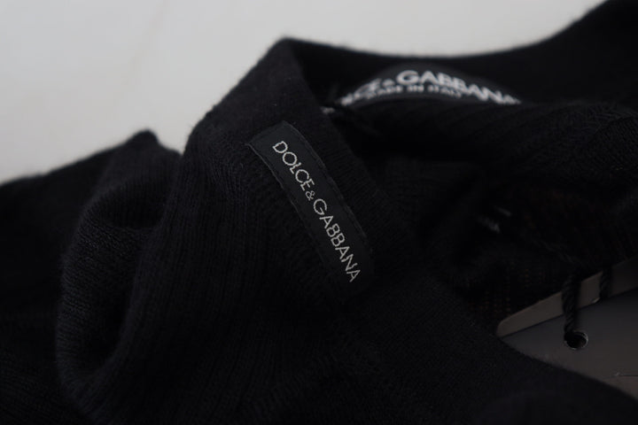 Dolce &amp; Gabbana Black Cashmere Button Pullover Sweater