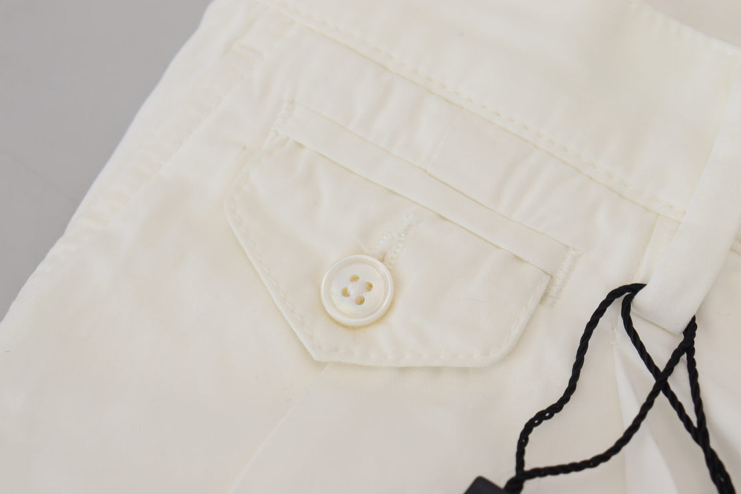 Dolce &amp; Gabbana White Cotton Skinny Chino Pants
