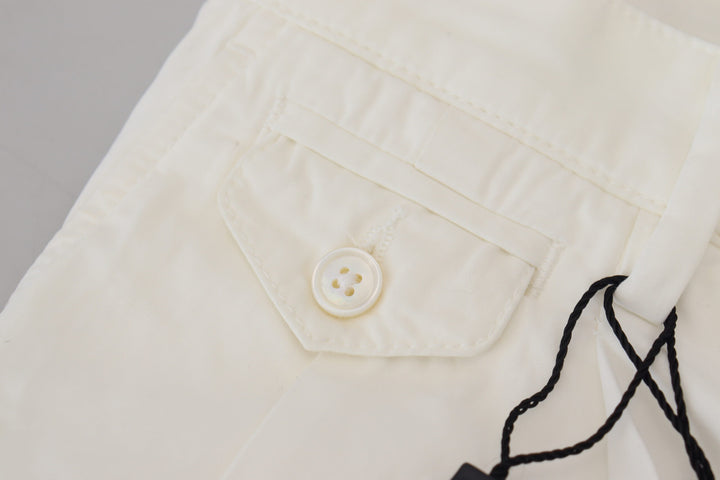 Dolce &amp; Gabbana White Cotton Skinny Chino Pants