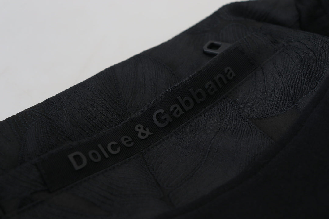 Dolce &amp; Gabbana Black Polyester Skinny Jogger Men Pants