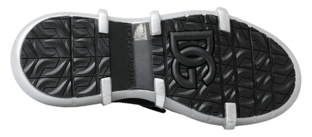 Dolce &amp; Gabbana Black Nylon Galileo High Top Sneakers Shoes