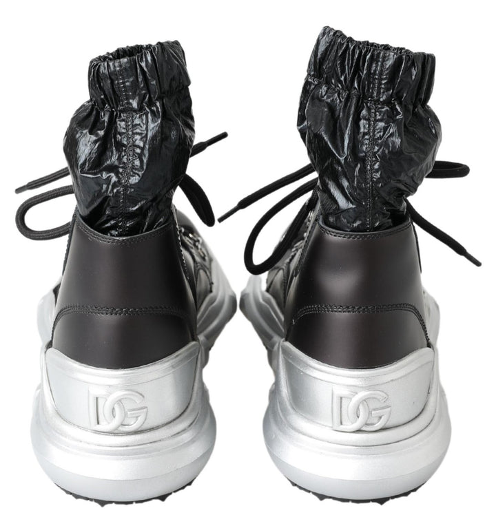 Dolce &amp; Gabbana Black Nylon Galileo High Top Sneakers Shoes
