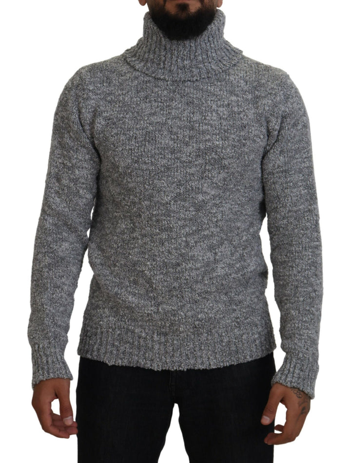 Dolce &amp; Gabbana Gray Wool Knit Turtleneck Pullover Sweater
