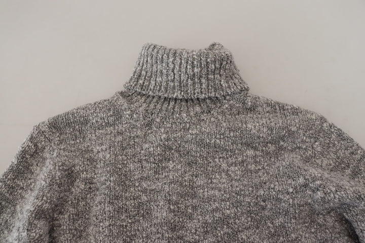 Dolce &amp; Gabbana Gray Wool Knit Turtleneck Pullover Sweater