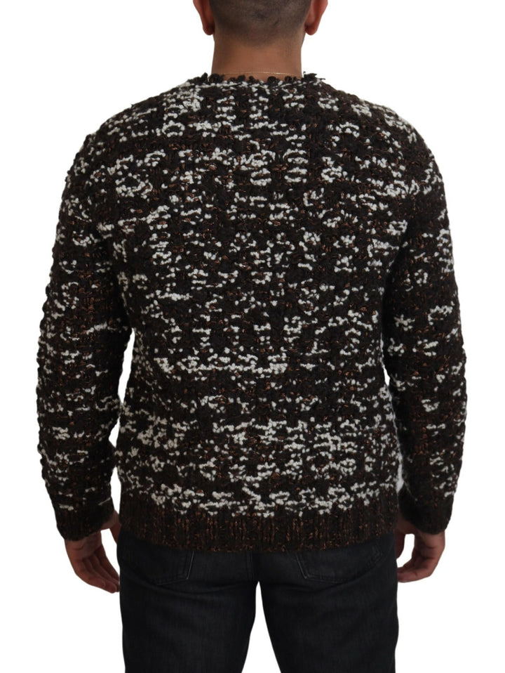Dolce &amp; Gabbana Brown Knitted Wool Fatto A Mano Sweater