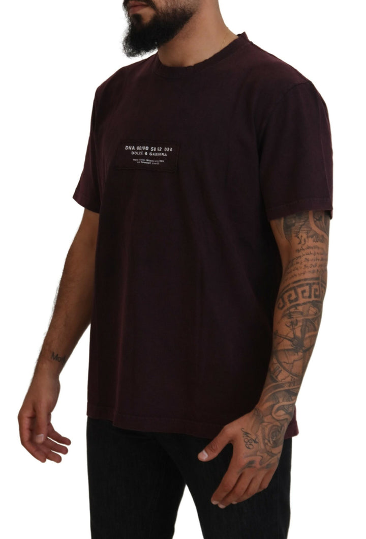 Dolce &amp; Gabbana Bordeaux Crewneck Short Sleeve  T-shirt