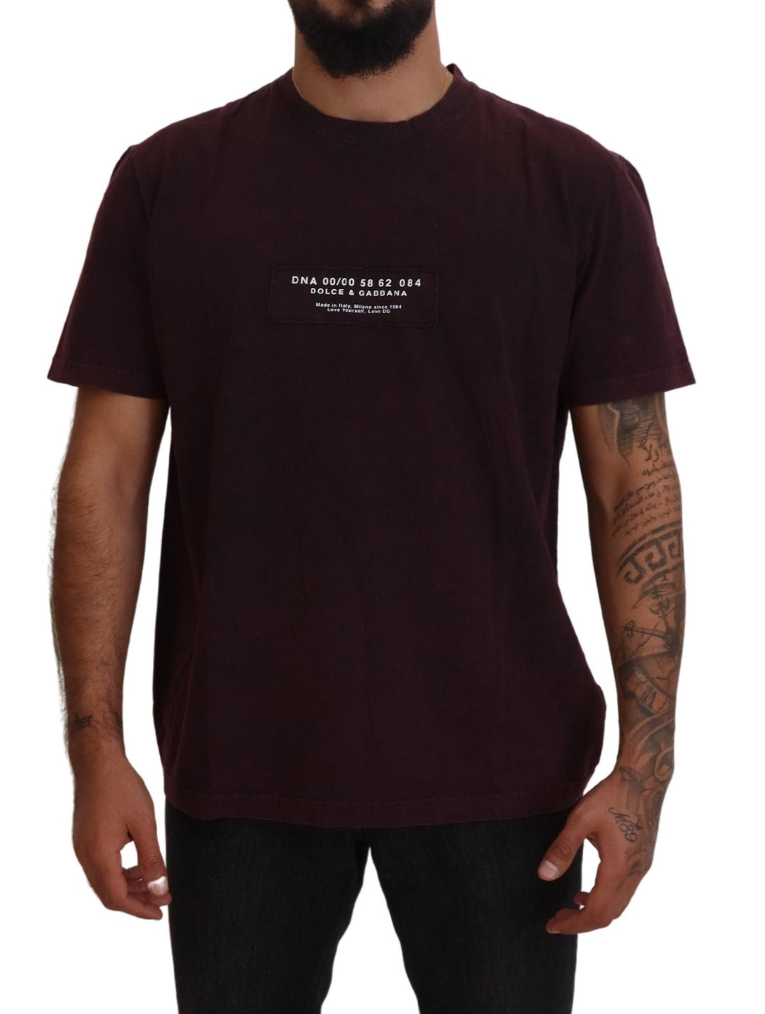 Dolce &amp; Gabbana Bordeaux Crewneck Short Sleeve  T-shirt