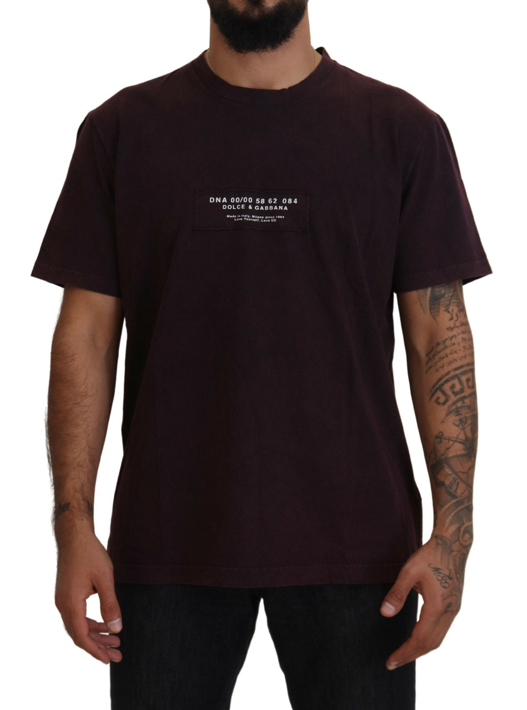 Dolce &amp; Gabbana Bordeaux Crewneck Short Sleeve  T-shirt