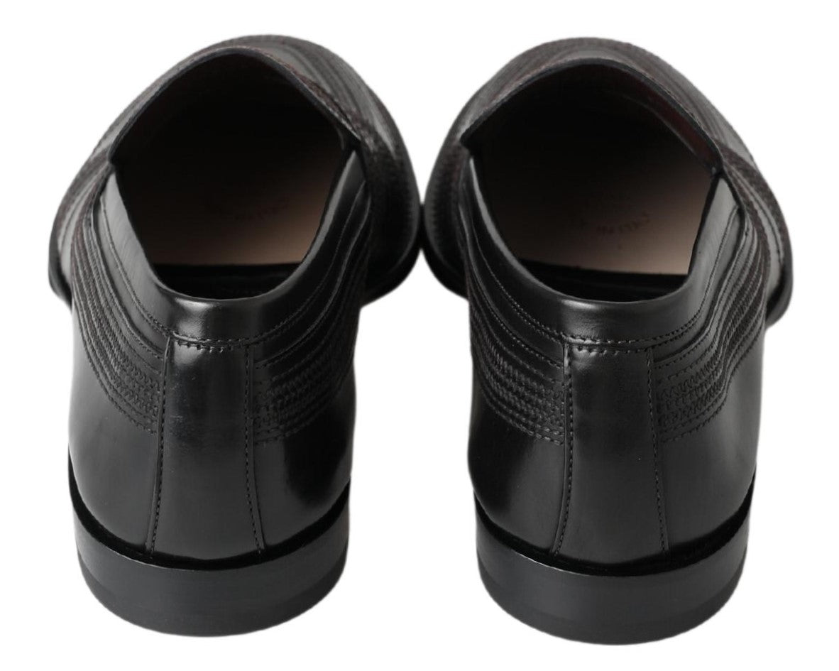 Mocassins élégants en cuir noir Dolce &amp; Gabbana
