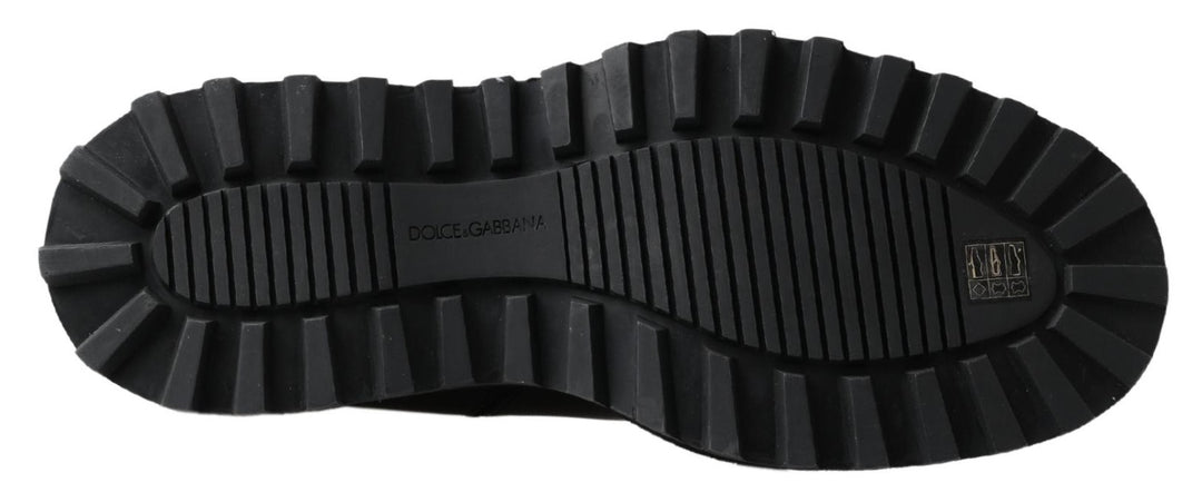 Dolce &amp; Gabbana Black Leather Slip on Stretch Boots
