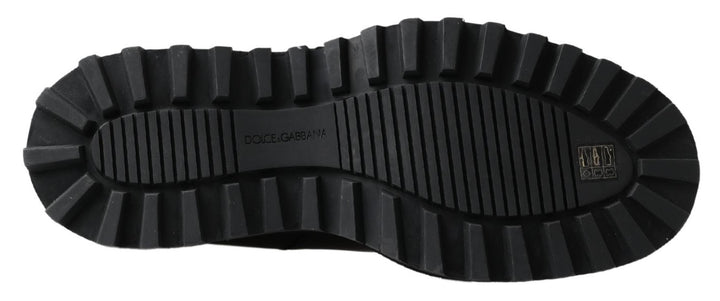 Dolce &amp; Gabbana Black Leather Slip on Stretch Boots