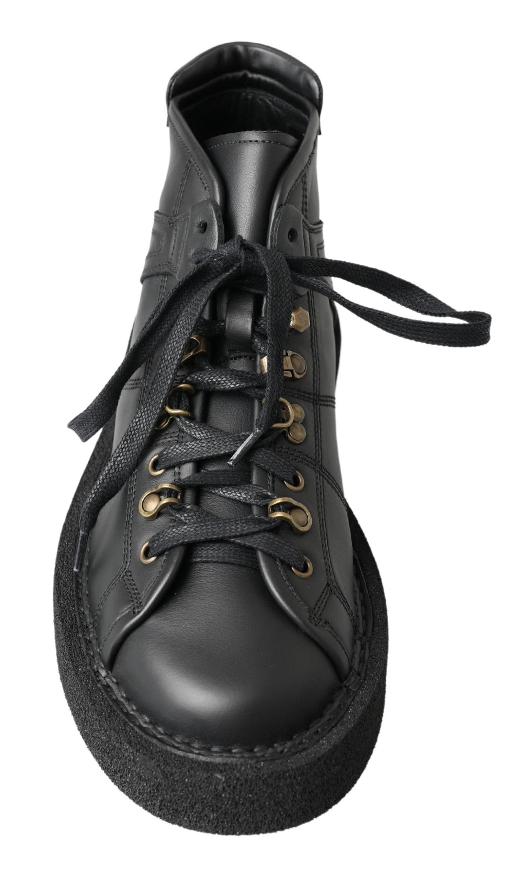 Dolce &amp; Gabbana Black Leather Slip on Stretch Boots