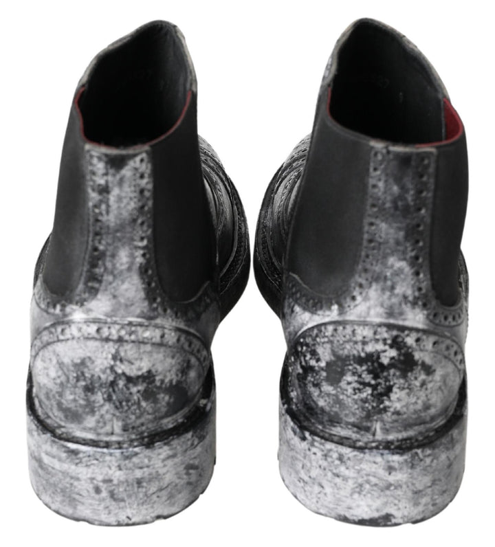 Bottines Chelsea noires élégantes délavées Dolce &amp;amp; Gabbana