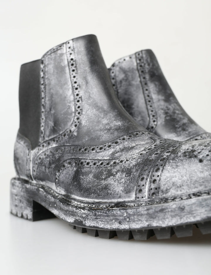Bottines Chelsea noires élégantes délavées Dolce &amp;amp; Gabbana