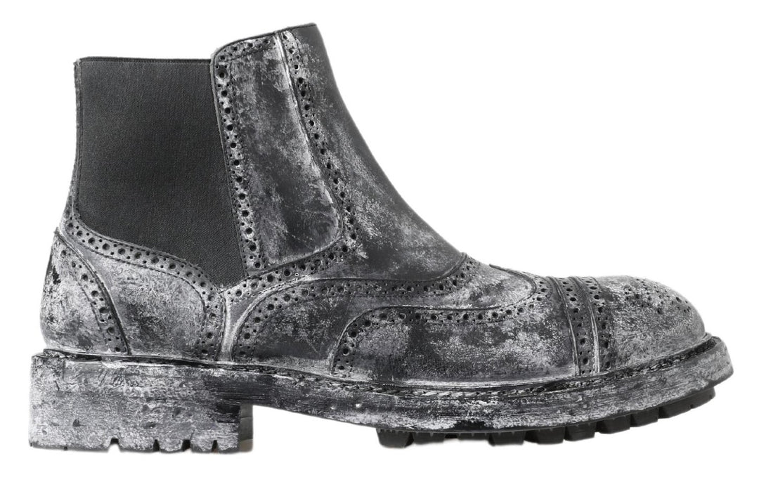 Bottines Chelsea noires élégantes délavées Dolce &amp;amp; Gabbana