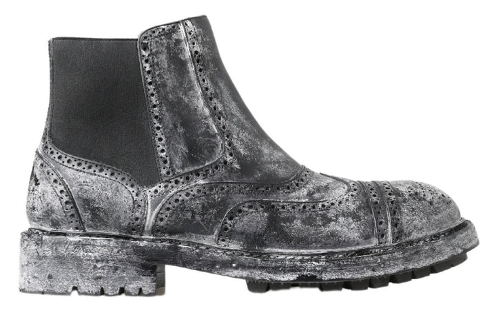 Bottines Chelsea noires élégantes délavées Dolce &amp;amp; Gabbana