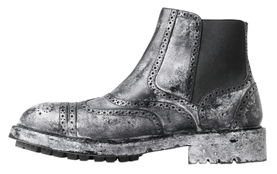 Bottines Chelsea noires élégantes délavées Dolce &amp;amp; Gabbana