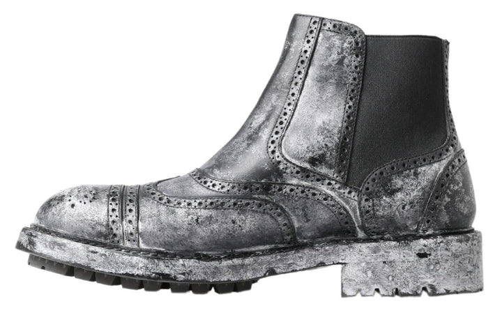 Bottines Chelsea noires élégantes délavées Dolce &amp;amp; Gabbana