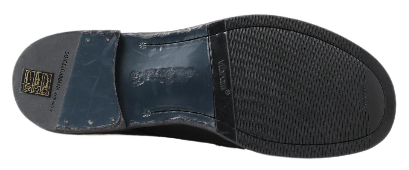 Bottes à lacets en cuir noir Dolce &amp; Gabbana Equisite