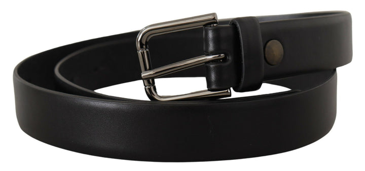 Ceinture classique élégante en cuir noir Dolce &amp;amp; Gabbana