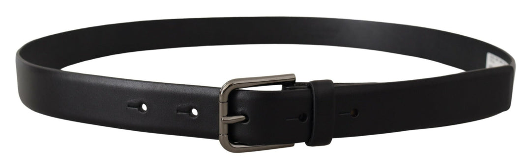 Ceinture classique élégante en cuir noir Dolce &amp;amp; Gabbana