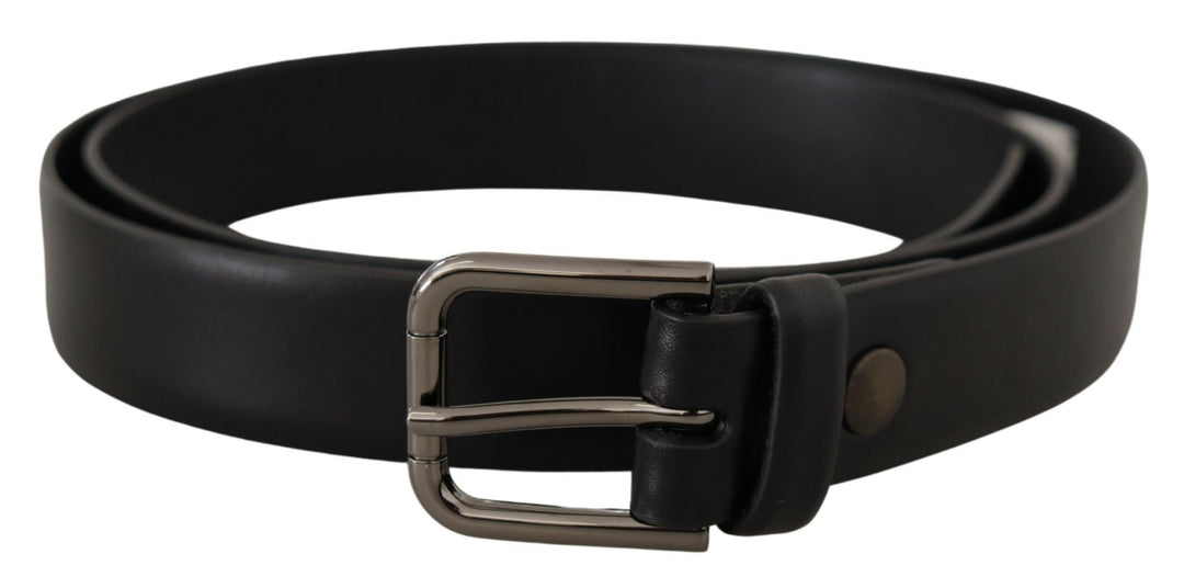 Ceinture classique élégante en cuir noir Dolce &amp;amp; Gabbana