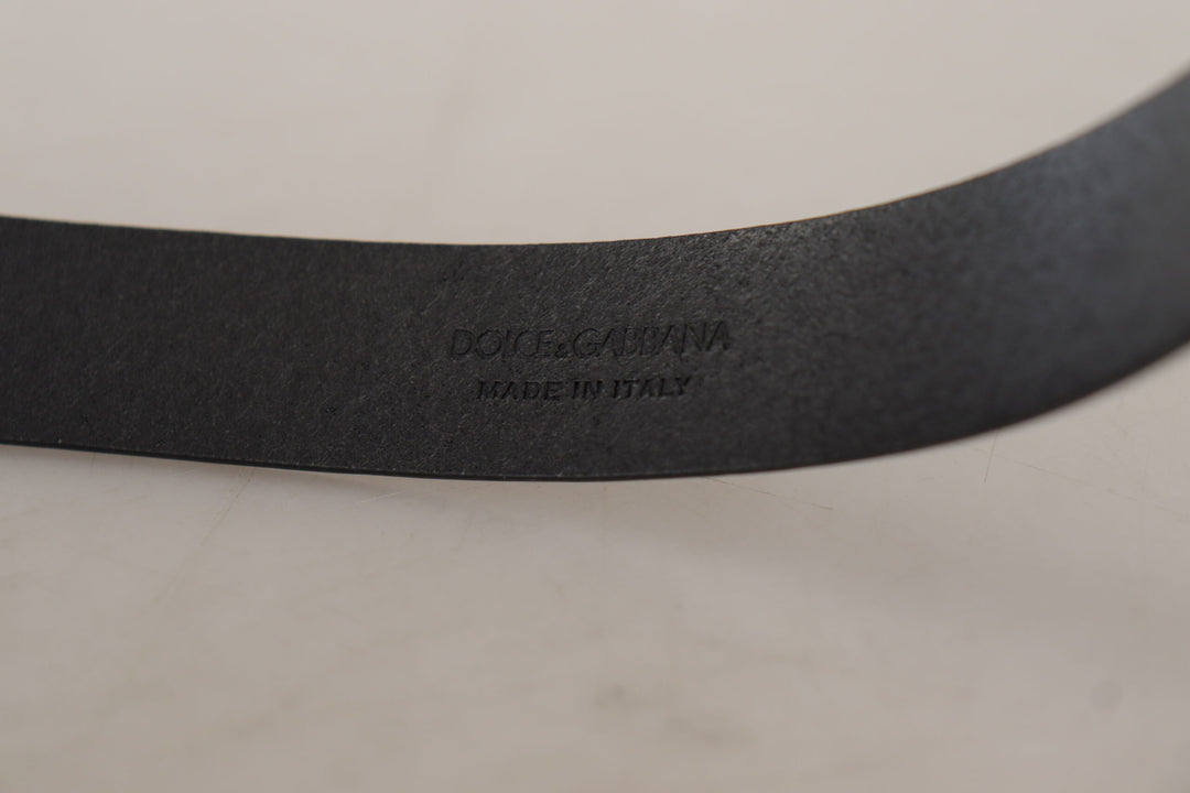 Ceinture classique élégante en cuir noir Dolce &amp;amp; Gabbana