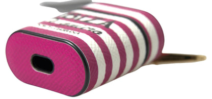 Estuche de cuero fucsia chic para Airpods de Dolce &amp; Gabbana