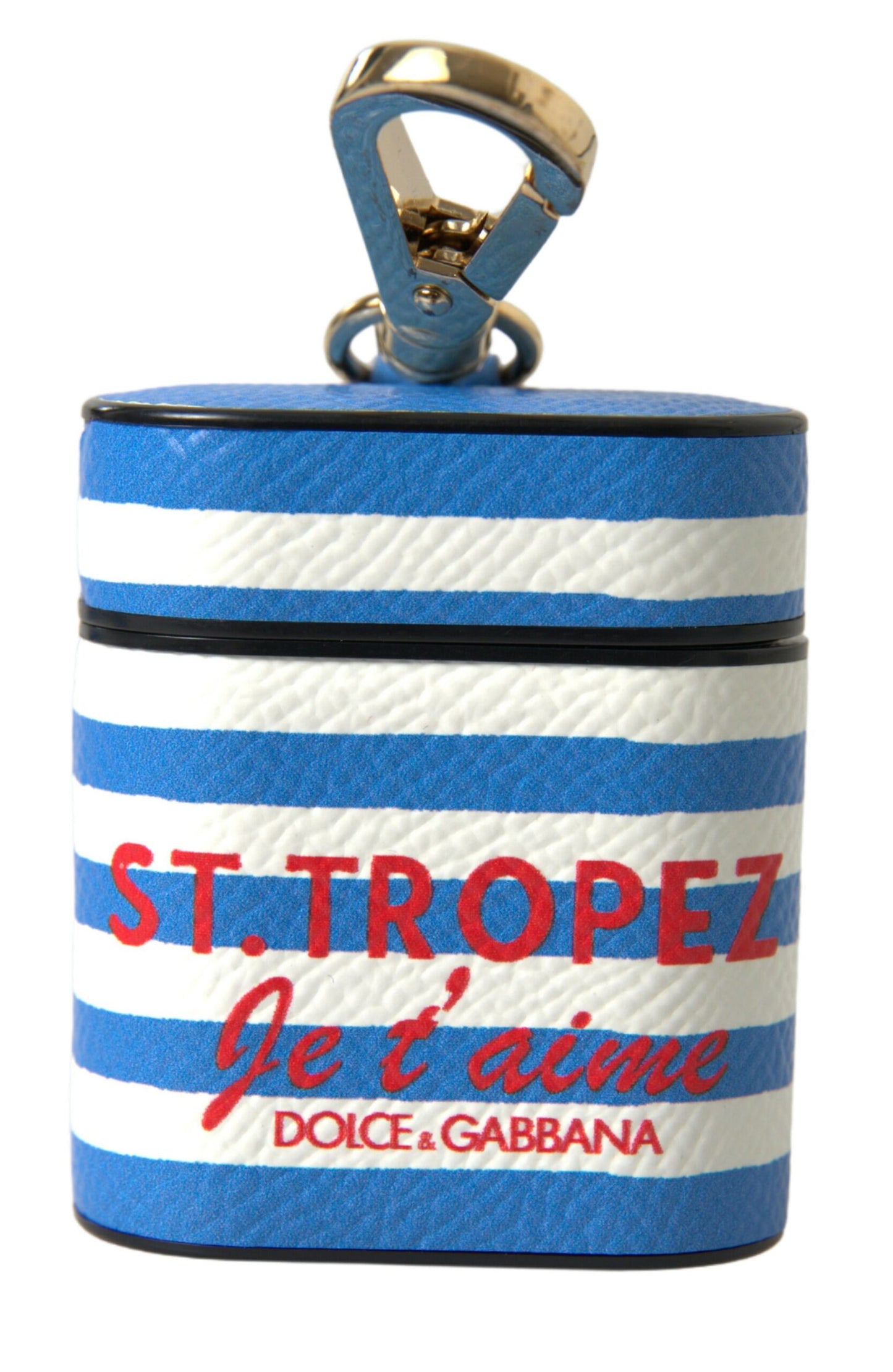 Étui pour Airpods en cuir à rayures chic Dolce &amp; Gabbana