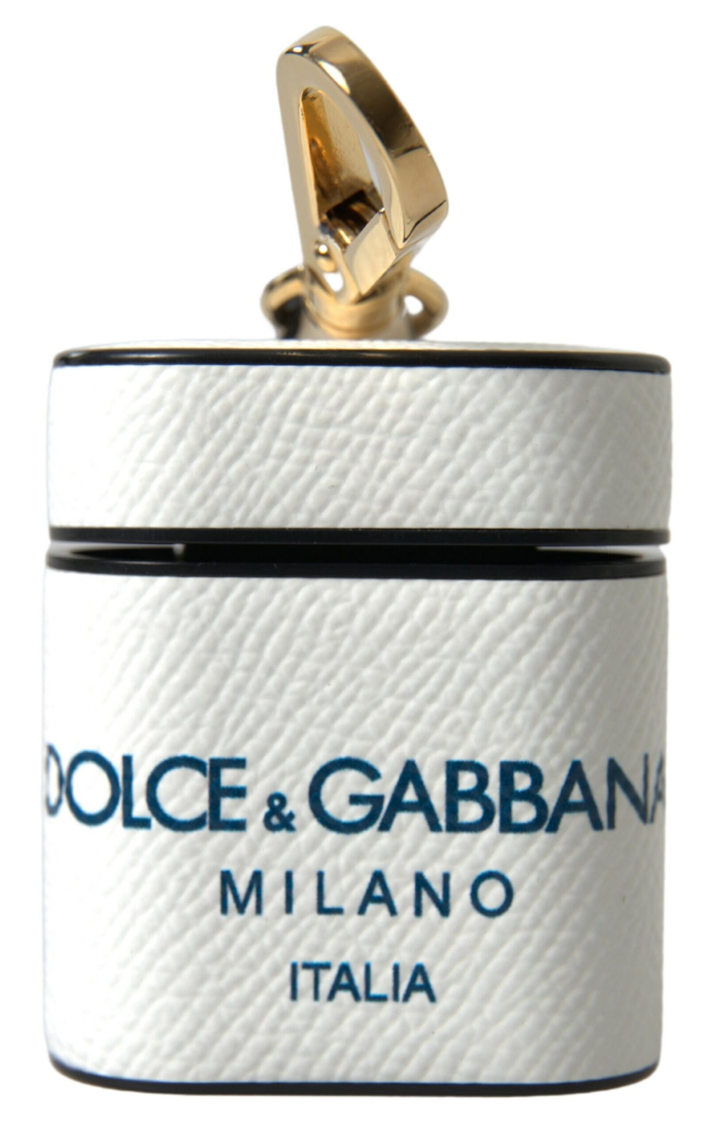 Estuche elegante de cuero para AirPods de Dolce &amp; Gabbana en blanco y azul