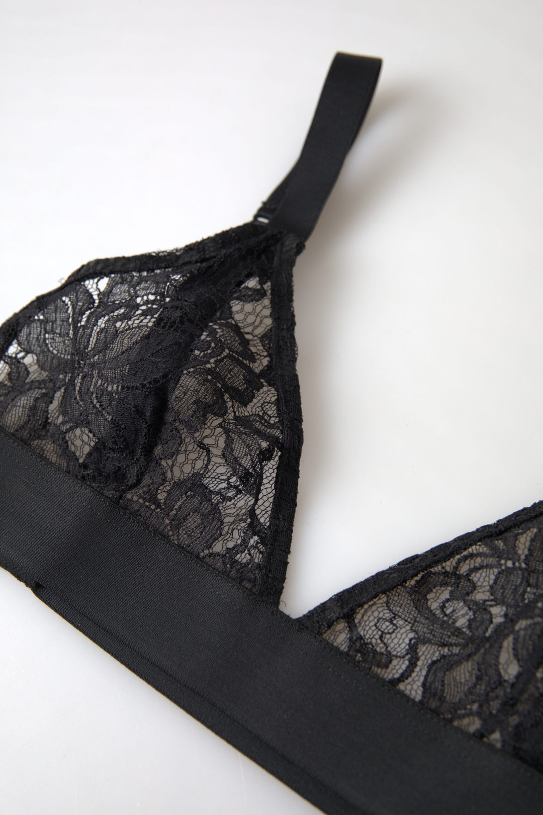 Dolce &amp; Gabbana Black Floral Lace Nylon Stretch Bra Underwear
