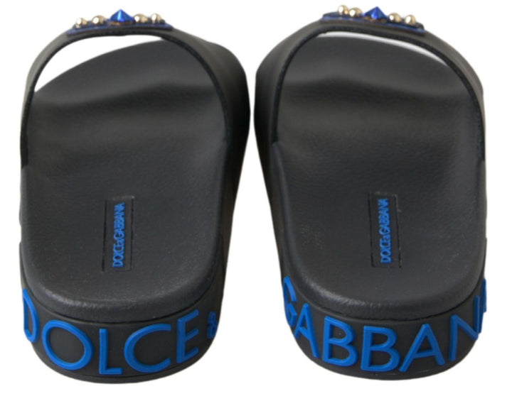 Sandales élégantes en cuir noir Dolce &amp;amp; Gabbana