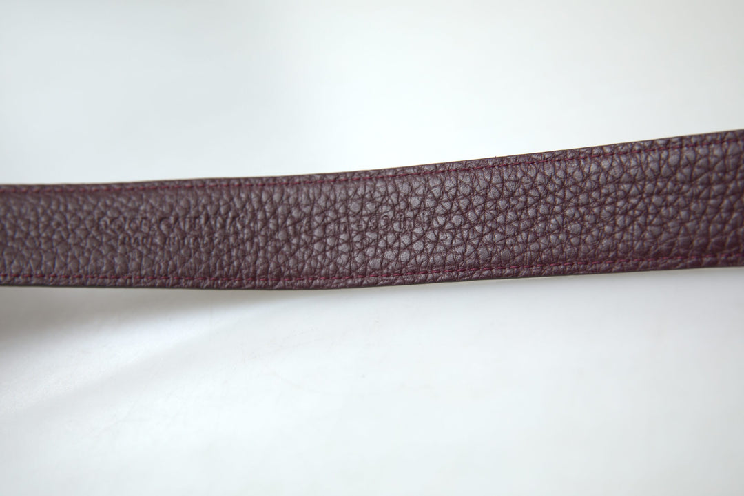 Dolce &amp; Gabbana Brown Leather Metal Buckle Men Cintura Belt