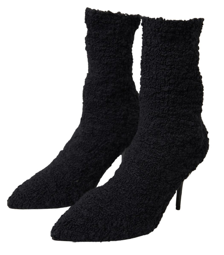 Bottes mi-mollet élégantes en laine vierge Dolce &amp;amp; Gabbana